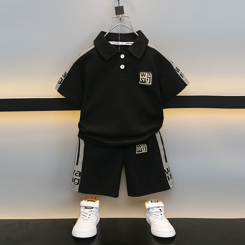 Children's Polo Set for Boys, Short-Sleeve Summer Two-Piece, Western Style, Sizes 80–120 cm