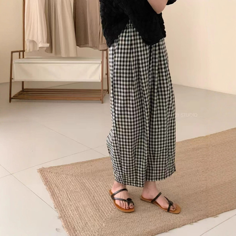 Maternity Japanese-Style Cotton-Linen Plaid Casual Pants, Summer Thin Cropped Harem Pants for Pear-Shaped Petite Figures, Carrot Pants 12136 Maternity Japanese-Style Cotton-Linen Plaid Casual Pants, Summer Thin Cropped Harem Pants for Pear-Shaped Petite Figures, Carrot Pants 12136