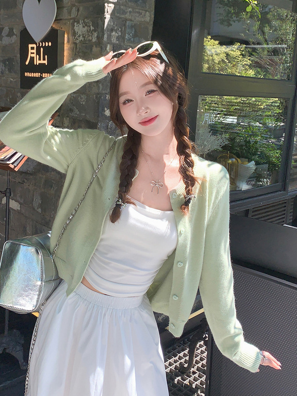 小个子短款开衫外套女2025新款早秋外搭毛衣高级感针织衫春秋上衣|undefined