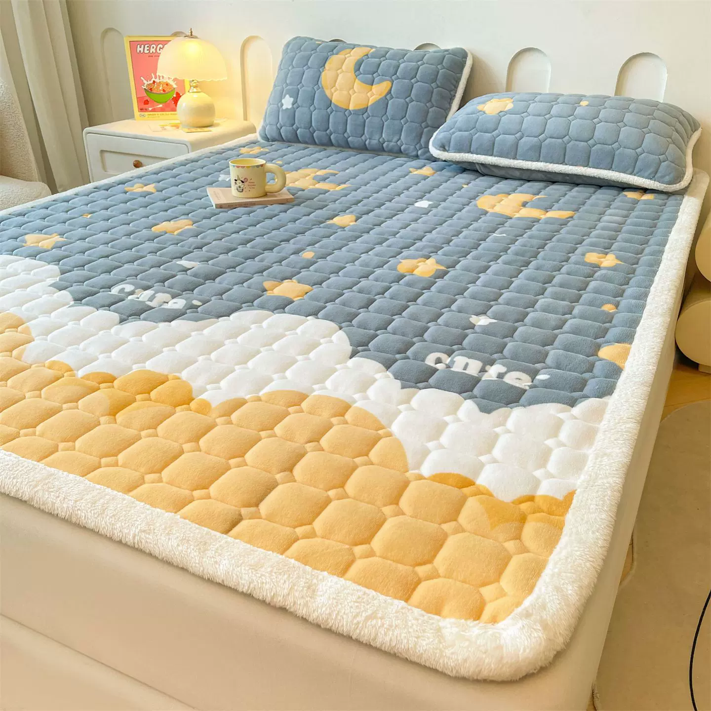 A类加厚牛奶绒床垫冬季保暖加绒床单床盖学生宿舍垫被榻榻米垫子