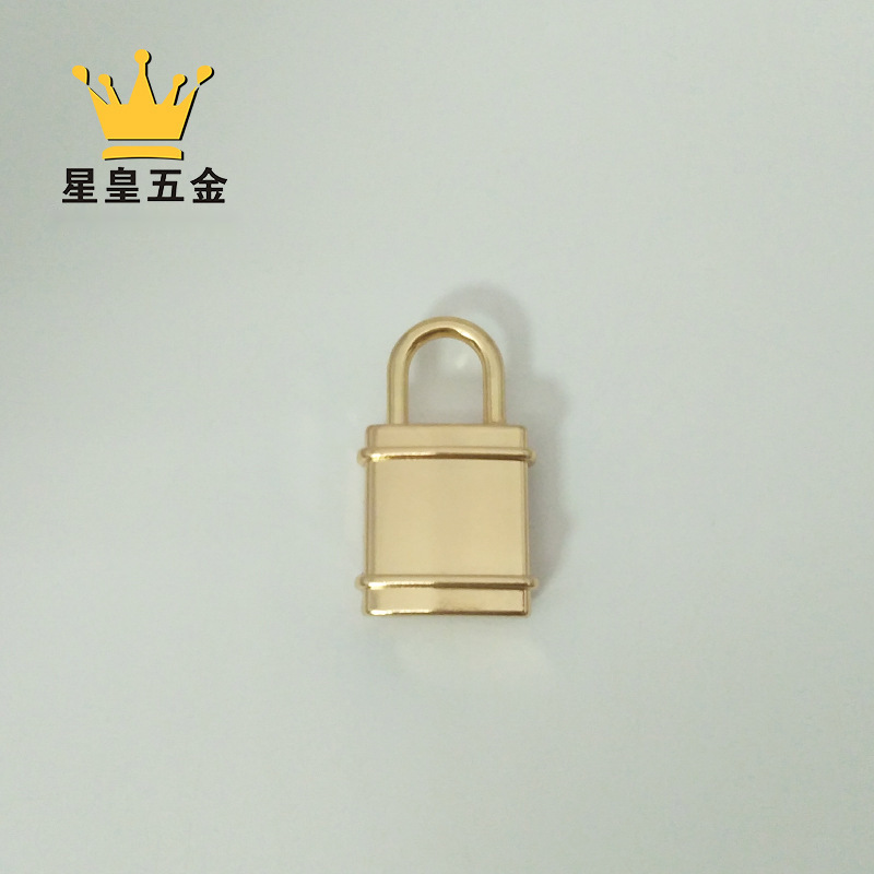 供应锌合金吊扣DIY电镀锁扣 箱包五金辅料挂锁装饰假锁