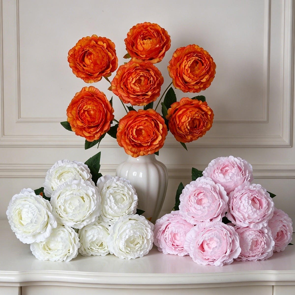 Simulación de flores 7 peonía rosa ramo de flores nórdico decoración de flores decoración de la mesa de comedor flores falsas decoración floral de boda