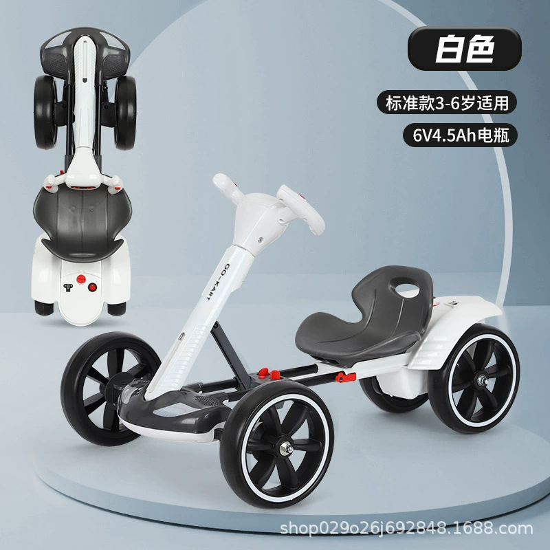 Kart eléctrico para niños plegable y se puede sentar 3-8 coche de juguete portátil para niños instalación gratuita vehículo eléctrico de cuatro ruedas