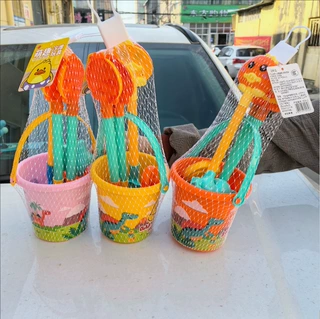 跨境新品儿童沙滩玩具铲子和桶套装城堡卡通方桶海边挖沙模具工具
