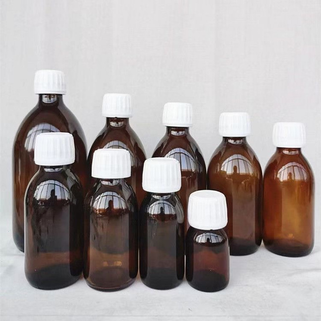 厂家定制茶色玻璃口服液瓶密封酵素瓶棕色避光空瓶糖浆玻璃瓶空瓶