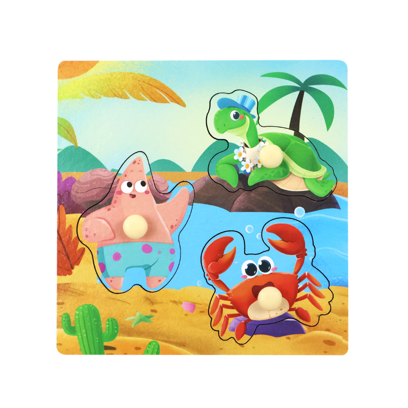 Fábrica directa de bebés y niños pequeños puzzle tridimensional de madera educación temprana puzzle inteligente juguetes de clavo de madera agarrar image 13