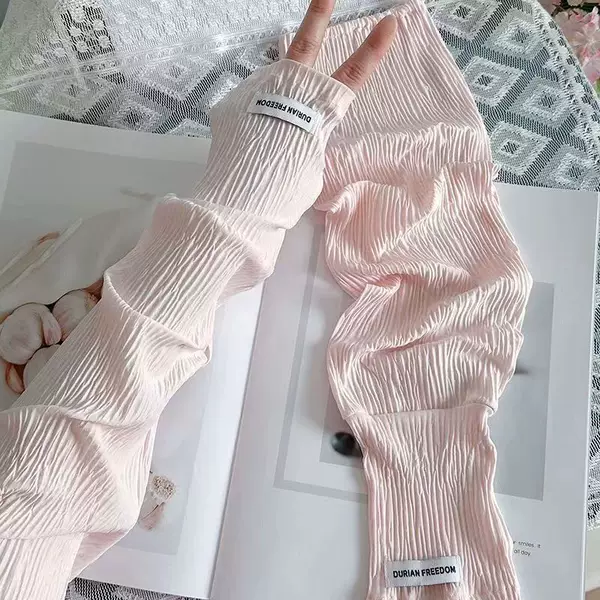 Summer New Loose Sun Protection Ice Sleeves Women's Solid Color Casual Sleeves Outdoor Sunshade Anti-Uv Arm Guards Arm Sleeves
