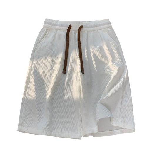 Stylish Summer New Men's Solid Color Casual Shorts Men's Thin Loose Pants Drawstring Sports Pants Five-Eighth Pants