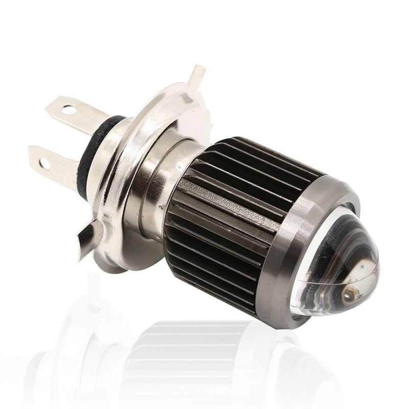 Bomba LED de ojo de pez con lente de faro de tres garras de luz alta y baja superbrillante de cañón de acero para motocicleta eléctrica image 2