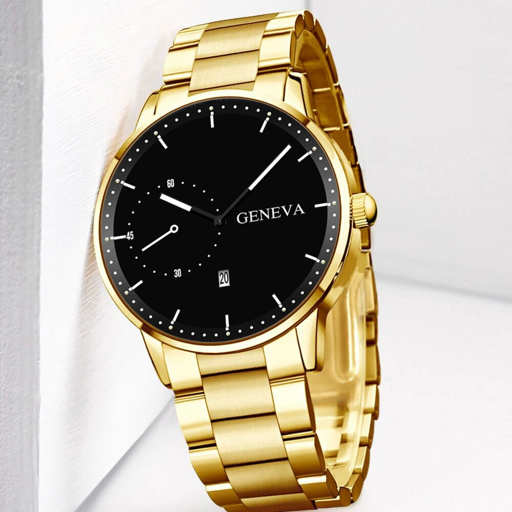 Creative steel belt for leisure, calendar, quartz watches, men's watch