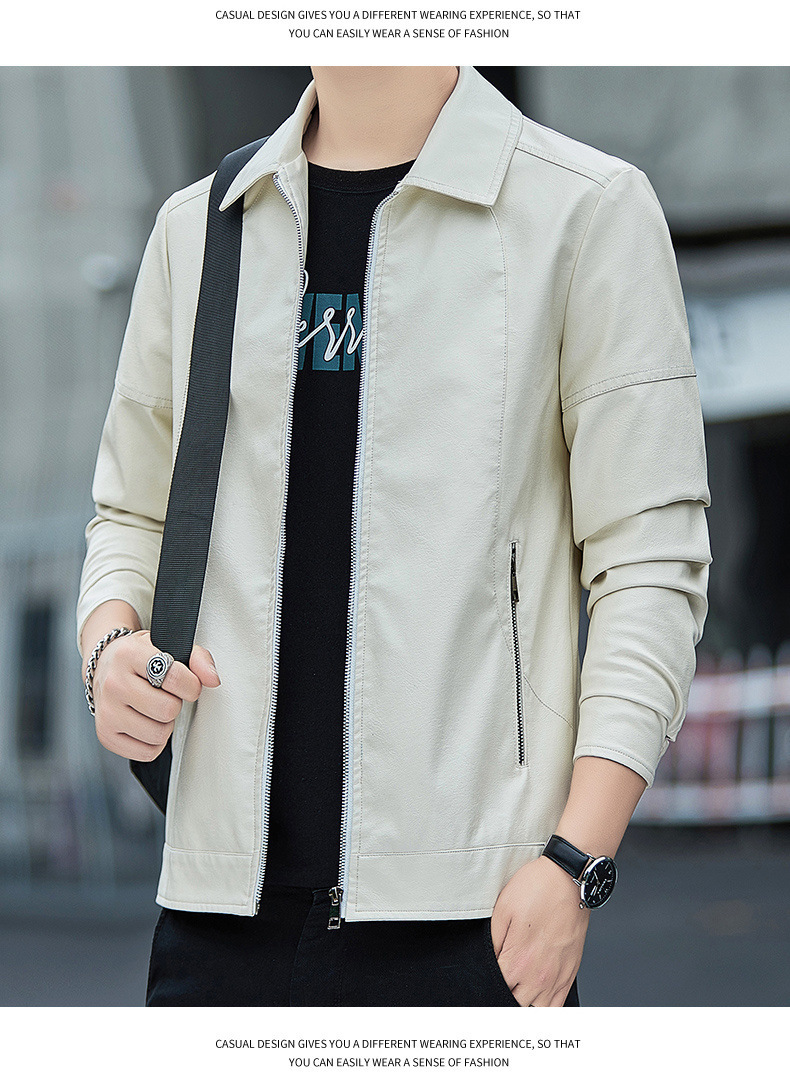 Herren Lederjacke Business Freizeit Sakko Für Herren Mit Revers_voghion.com