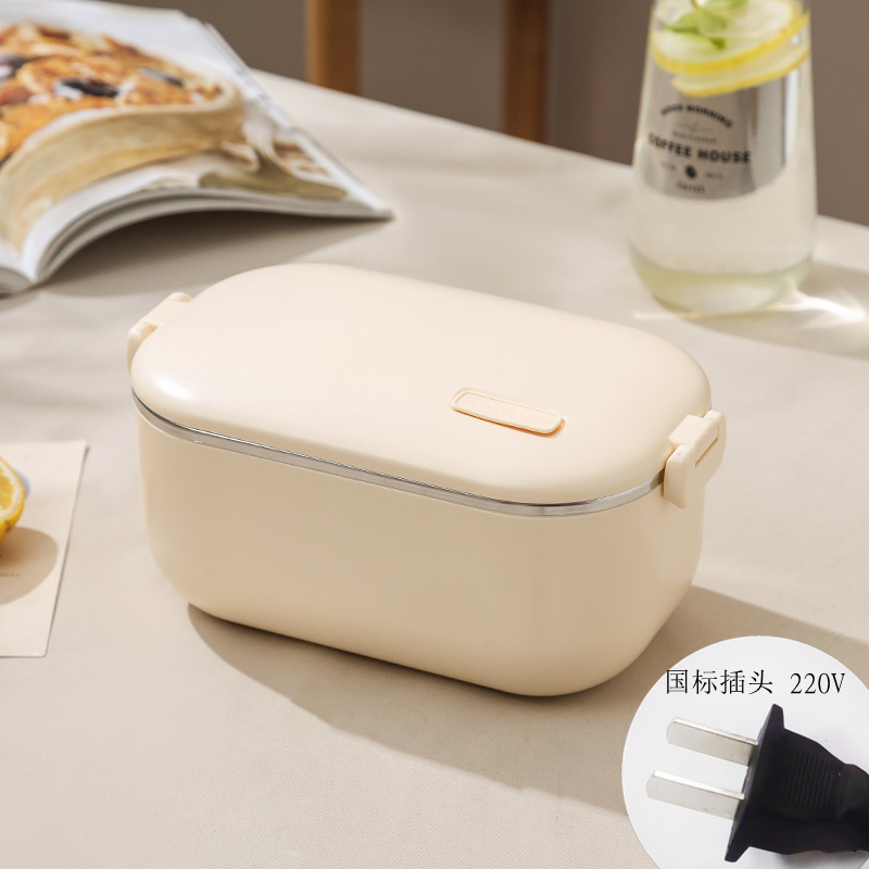 Caja de almuerzo de calefacción de acero inoxidable 304 enchufable eléctrico sin inyección de agua engrosada portátil calefacción eléctrica aislada caja de almuerzo caja de Bento Coche