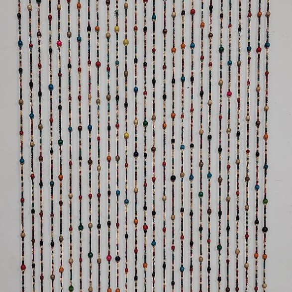 No-Drill Hanging Curtain Partition Door Curtain for Living Room, Entryway, Bedroom, Bathroom, Ready-Made Partition, Door-To-Door Feng Shui Hanging Decoration with Colorful Beads