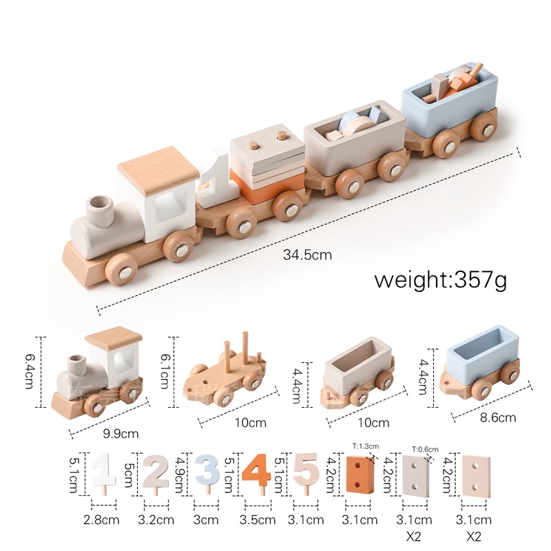 Tren de cumpleaños de madera para niños juguete bebé cumpleaños hito juguete pequeño tren creativo cumpleaños foto decoración