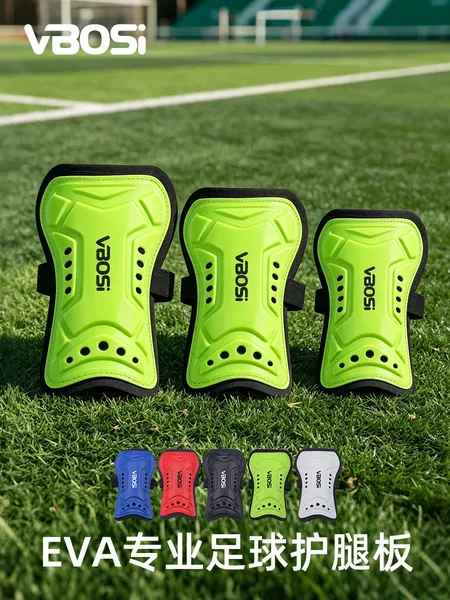 VBOSI football shin guards, featuring EVA cushioning for shock absorption, provide stability and impact protection during football matches and training. Available for wholesale