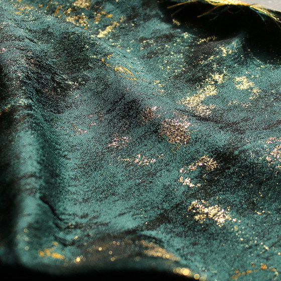 Swamp Retro Dark Green Glossy Irregular Texture Double-Sided Jacquard Jacket Culottes Designer Fabric