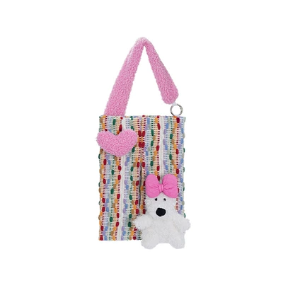 Hanging Tissue Box, Car tissue box/set - jacquard-yarn-dyed-hanging-tissue-pumping-pink