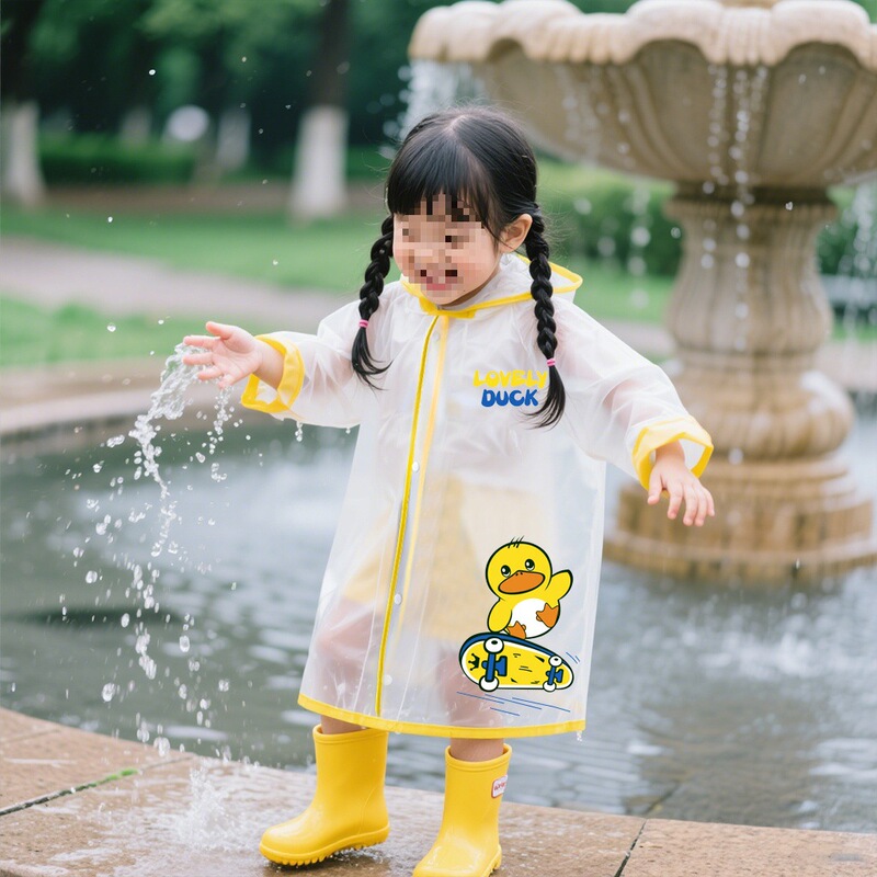 Children's Raincoat Girls 2025 New Kindergarten Special Primary School Students Go to School Poncho Baby Rain Boots Little Boy