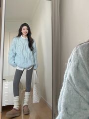 大码韩系麻花毛衣女秋冬奶fufu宽松慵懒风软糯加厚针织衫女上衣