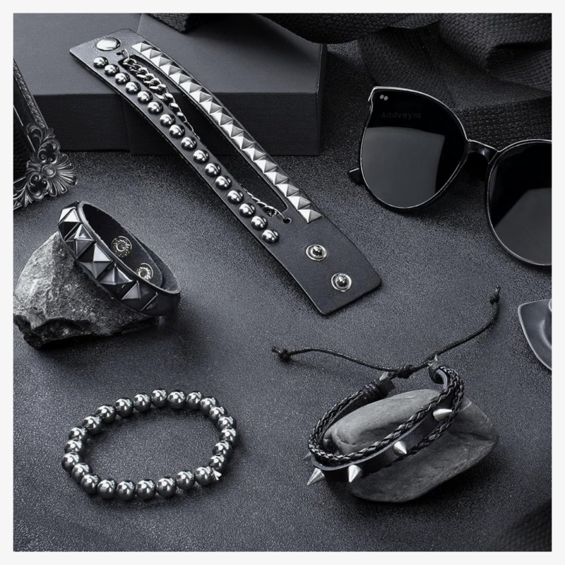 Multi-layer Rivet Bracelet For Men Punk Style Hip-hop Wristband_voghion.com