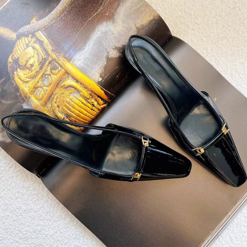 Baotou Sandals Women's Summer 2023 New Cross-border Special for Horse Buckle Black High Heels Amazon