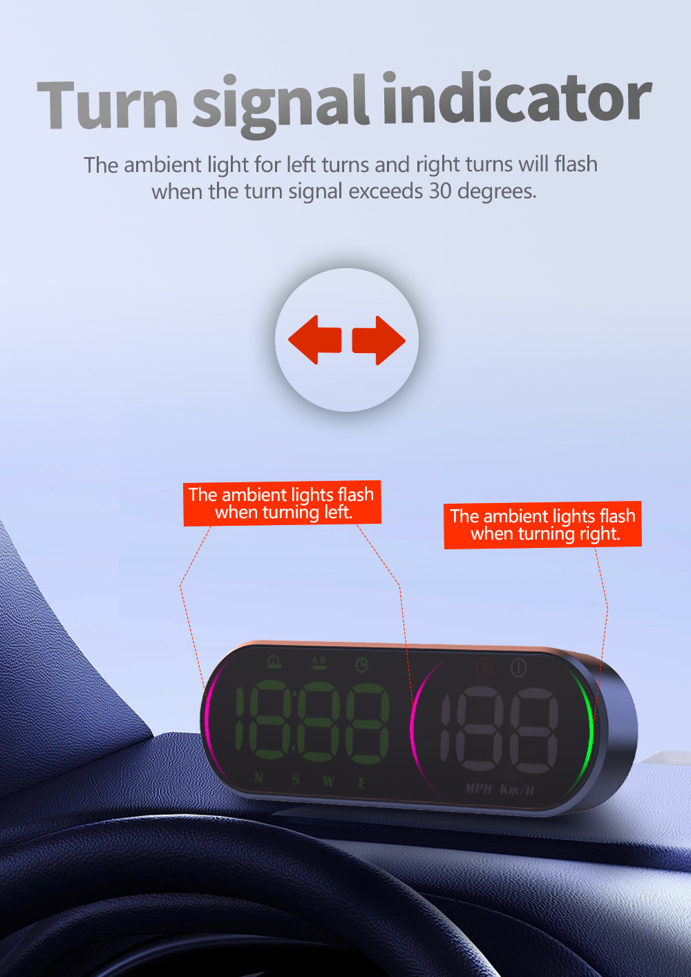 New G26 HD Universal Car HUD |   GPS Multifunction Speedometer