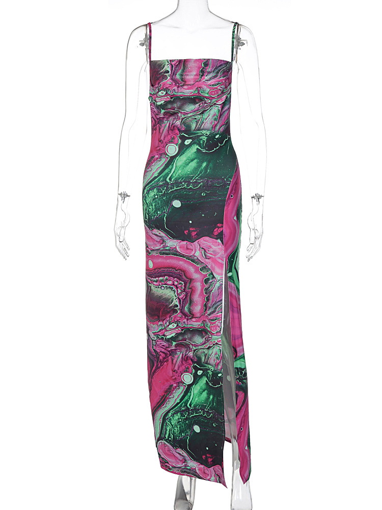 Women's Strap Dress Sexy Boat Neck Sleeveless Printing Maxi Long Dress Casual display picture 24