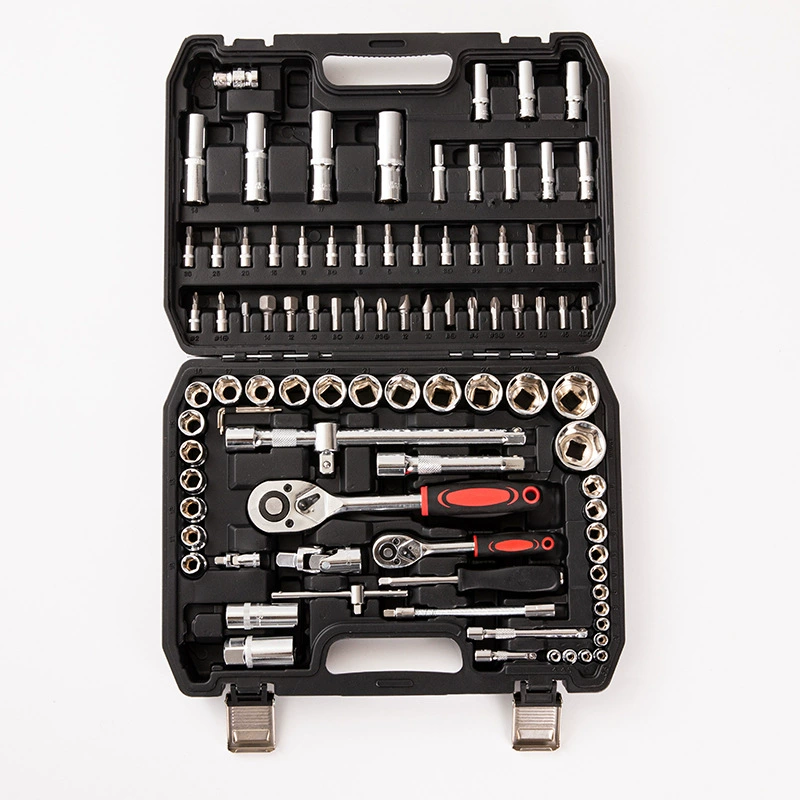 Tool Set — Multi‑Piece Socket & Ratchet Kit, chrome finish, 37–216 pcs options