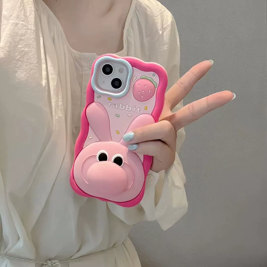 Яблоко, мультяшный милый кролик, совместимый с iPhone 12, iPhone14 Pro, чехол для телефона, iphone, 14