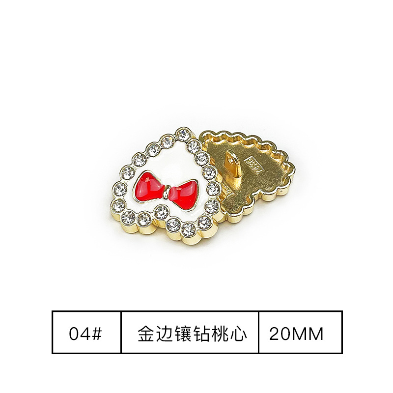 4# Gold edge with diamond heart 20mm