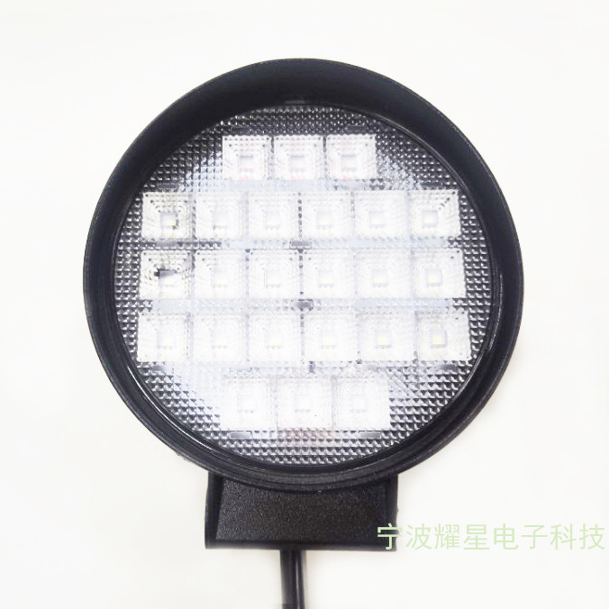 新款4寸圆红蓝爆闪汽车LED工作灯 越野车改装前照灯检修灯辅助灯