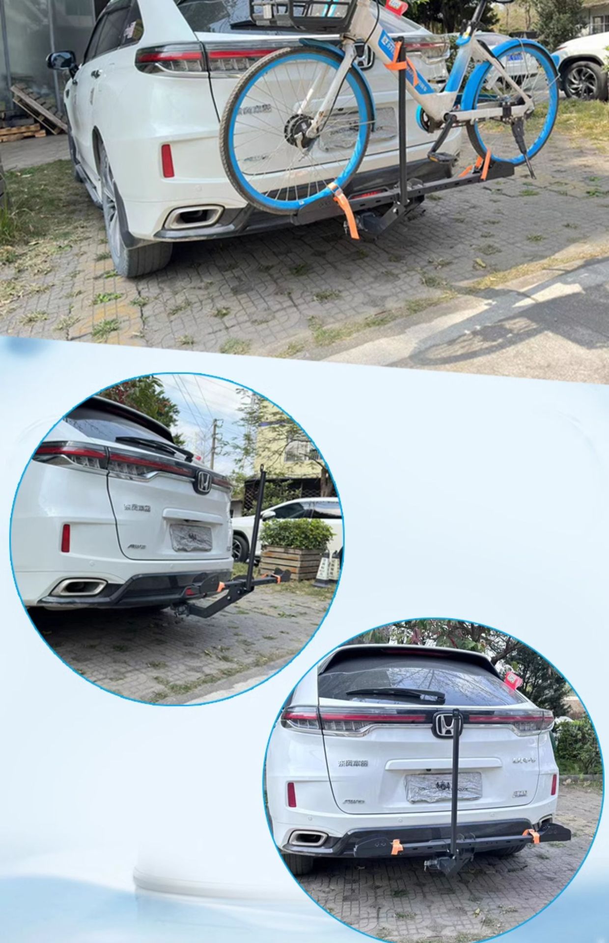 Outdoor cycling car rear hanging bicycle frame fixed single frame rear support bicycle equipment portable and detachable