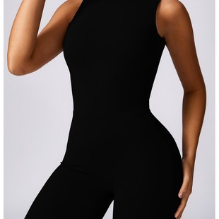 Cross-Border High-Elastic Tight-Fitting Peach Buttocks Sexy Backless Hip-Shaping Sports Fitness Wear Yoga Wear Jumpsuit