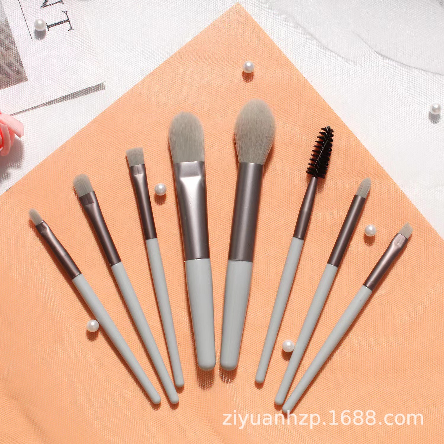 Venta directa de fábrica ocho 8 macarons maquillaje cepillo principiante portátil corrector cepillo base cepillo maquillaje cepillo conjunto completo transfronterizo