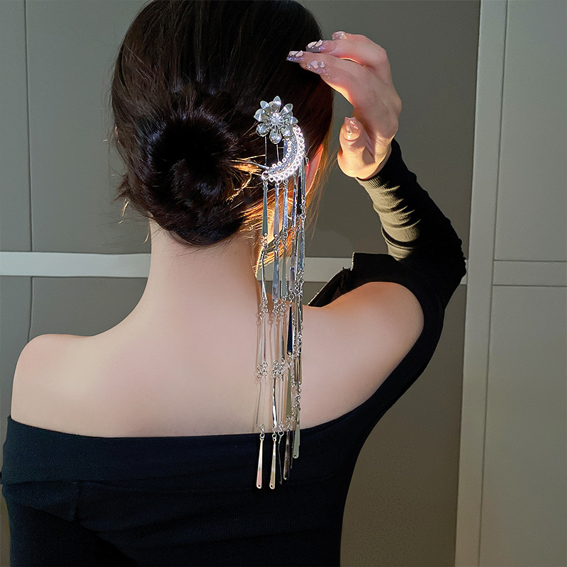 Chinoiserie Elegant Lady Flower Alloy Hairpin display picture 2