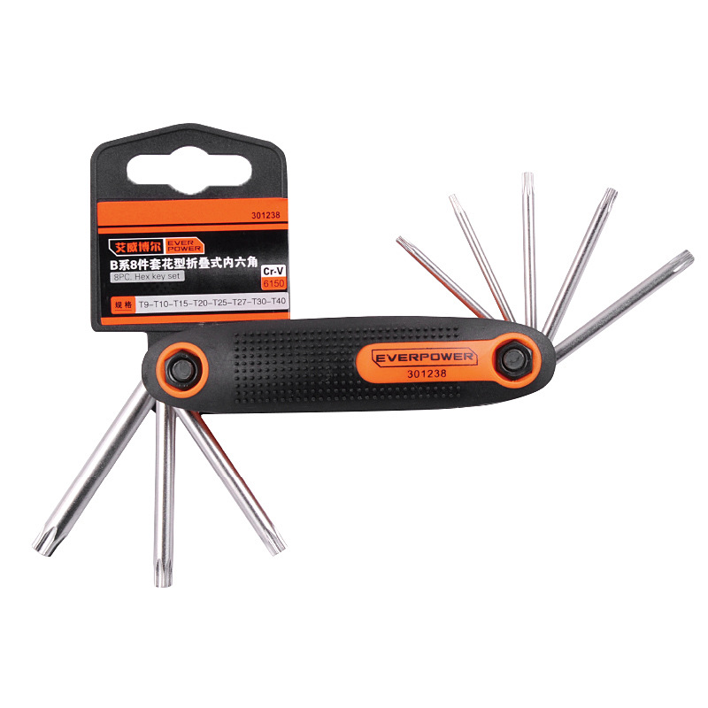 EVER POWER 艾威博尔 8件套花型折叠式内六角 301238