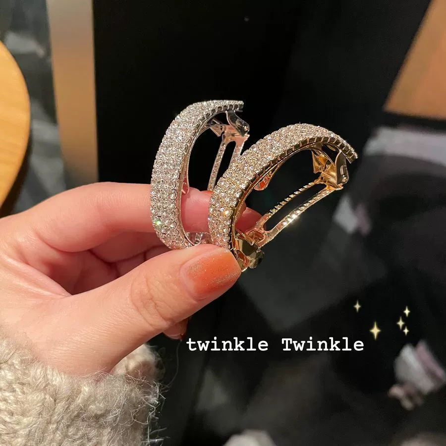 Супер Вспышка горный хрусталь заколка для хвоста пони нишевый дизайн изогнутая шпилька Сладкая универсальная шпилька аксессуары для волос Южная Корея в виде головных уборов