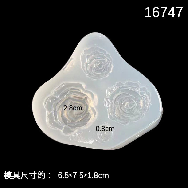 Espejo Día de San Valentín confesión tridimensional Rosa molde de silicona pequeña flor hoja accesorios jabón hecho a mano molde de yeso epoxi