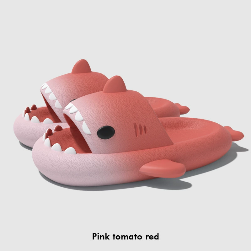 Platform Shark Slippers (Shark), summer funny slide, 4 cm platform, gradient colors