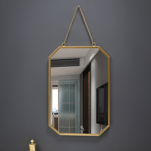 Nordic style iron square wall-mounted mirror bathroom bathroom dormitory mirror wall-mounted washbasin wall-mounted makeup mirror
