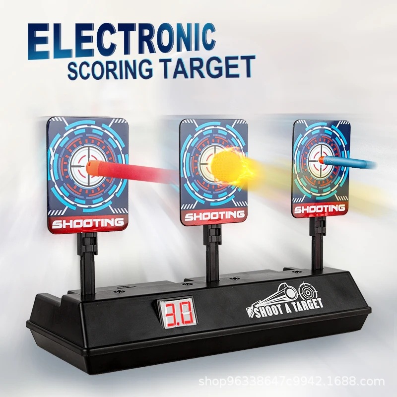 Cross-Border Electronic Scoring Target Electric Automatic Return Battle Practice Target Soft Bullet Target Sound Effect Lighting Game Props