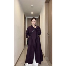 欧货感系带收腰超长款风衣女秋款宽松设计感时尚百搭上衣