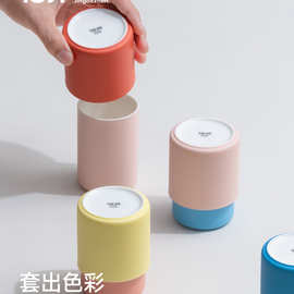 ♔◤新品活动专属◢16开套彩对杯景德镇陶瓷高颜值咖啡送闺蜜礼物