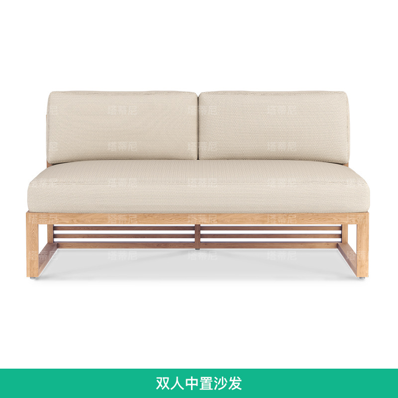 Conjunto de muebles de teca para patio exterior, sofá para terraza de villa, resistente a la corrosión, para jardín, a prueba de lluvia y sol, sofá de madera maciza.