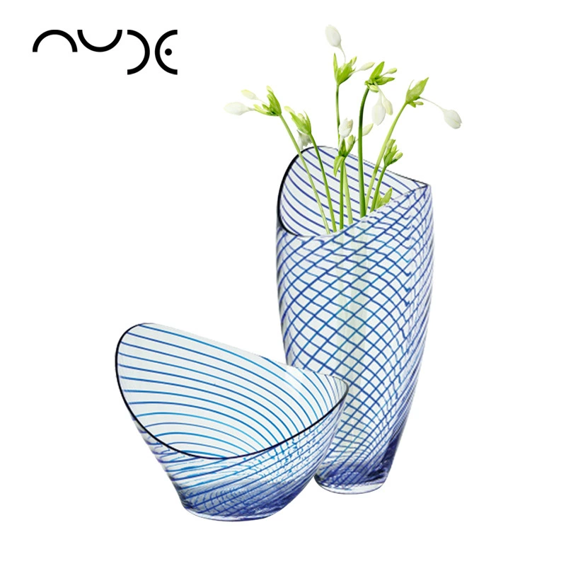 Турция NUDE Nude Nud ваза импортное хрустальное стекло креативный дизайн ваза большая цветочная композиция короткий цветочный горшок