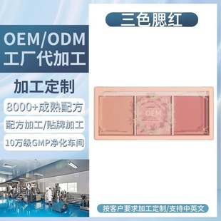 Factory OEM custom multi-color combination blush plate pure matte pearlescent natural makeup rouge tricolor plate