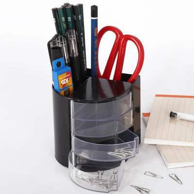 Creative and fashionable multifunctional pen holder, plastic pen holder, office stationery, storage round pen holder