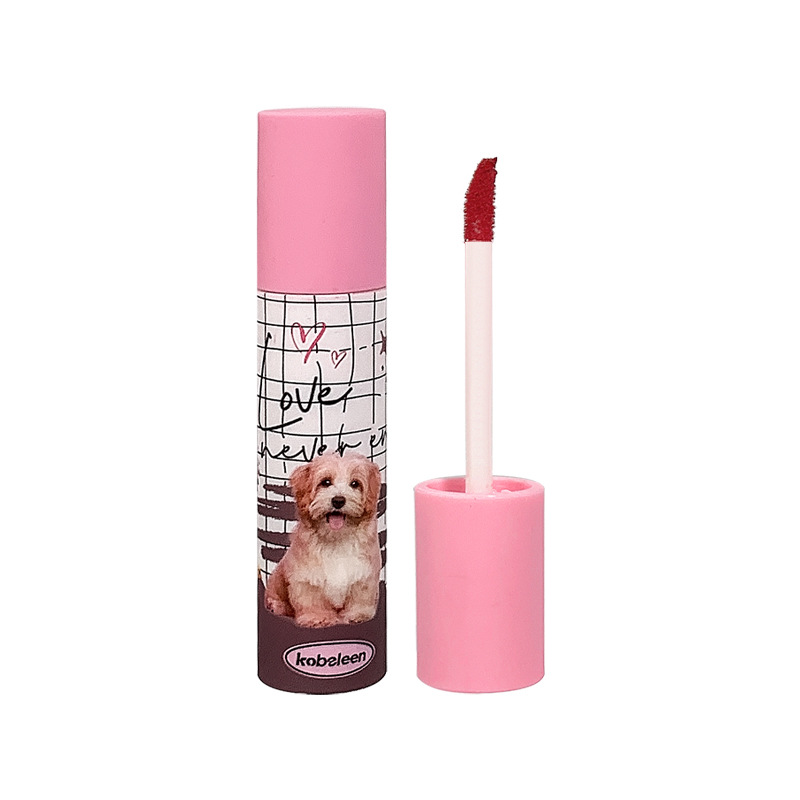 Kobeleen Milk Dog Lip Glaze Six Color Velvet Matte Lipstick Orange Pink Cute Pet Girl Whitening and Makeup Holding Lip Mud