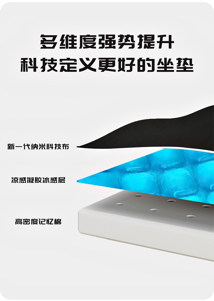 Temu Summer Cool Slow Rebound Office Beautiful Buttocks Memory Foam Pillow Core Gel Product Cool Cushion Inner Core