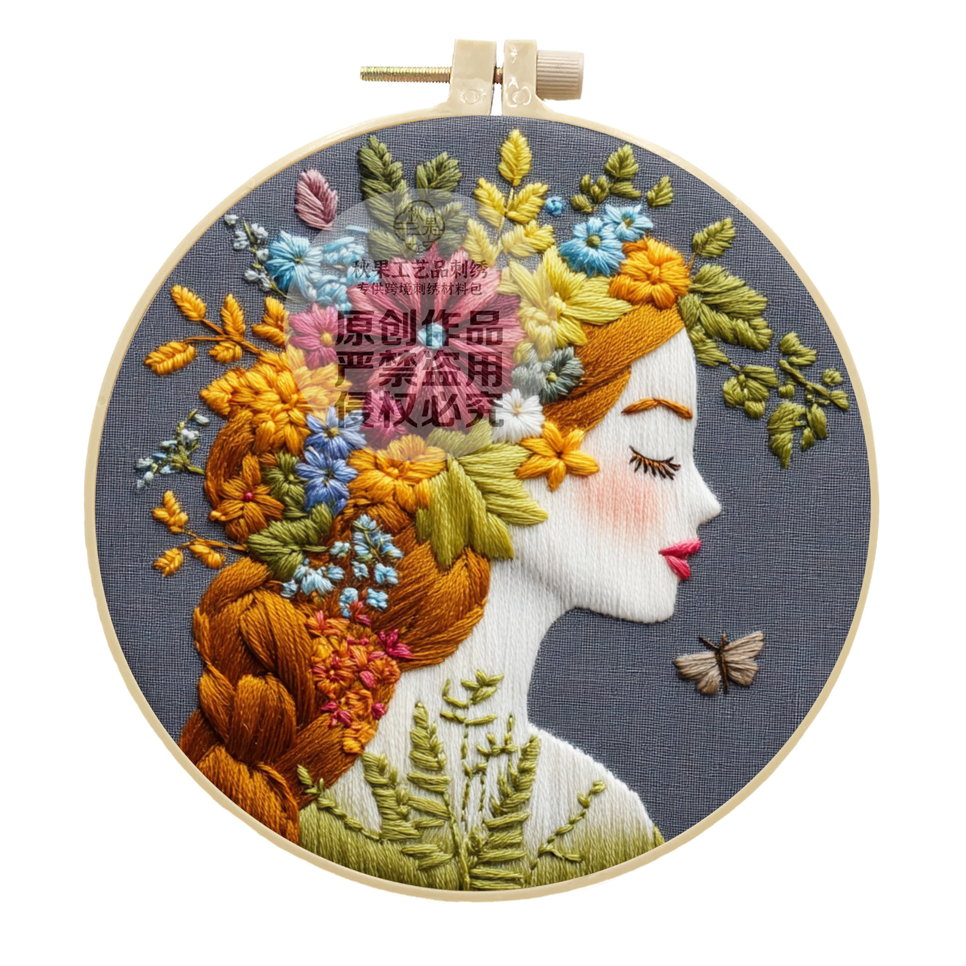 Flores transfronterizas niñas bordadas a mano DIY material paquete de paquetes DIY Inglés ilustración bordado de cruz